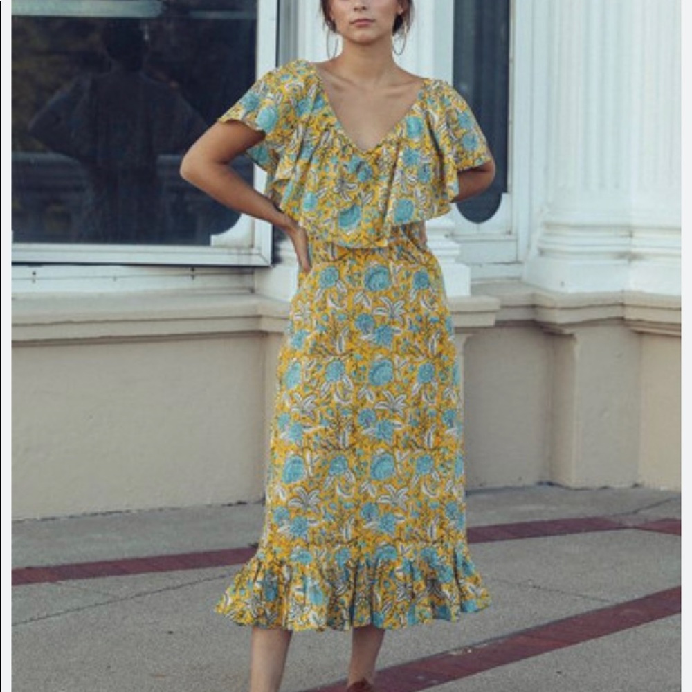 Mille Juliette dress on yellow floral